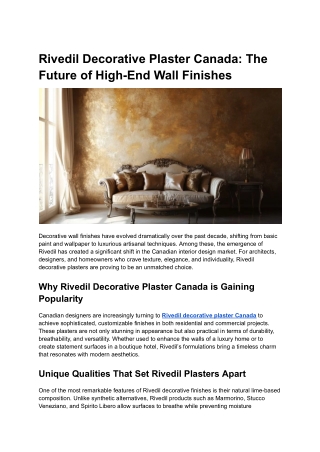 42Rivedil Decorative Plaster Canada_ The Future of High-End Wall Finishes