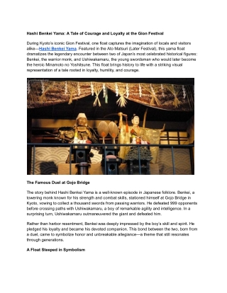 Hashi Benkei Yama_ A Tale of Courage and Loyalty at the Gion Festival