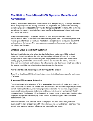 Shift to Cloud HCM: Benefits & Advantages Explained
