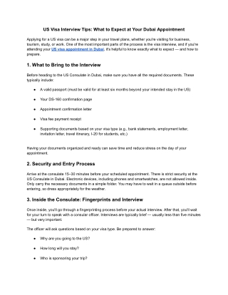 US Visa Interview Tips What to Expect at Your Dubai Appointment