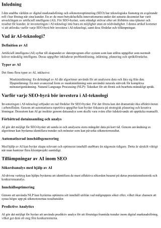 Varför varje SEO-byrå bör investera i AI-teknologi