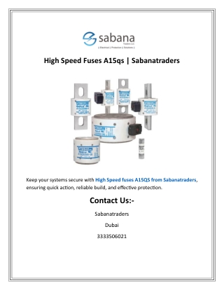 High Speed Fuses A15qs | Sabanatraders