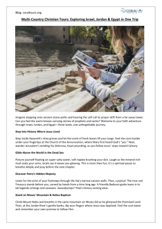 Multi-Country Christian Tours: Exploring Israel, Jordan & Egypt in One Trip