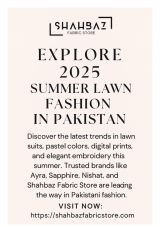 Top Pakistani Lawn Suits – Shahbaz Fabric Store”