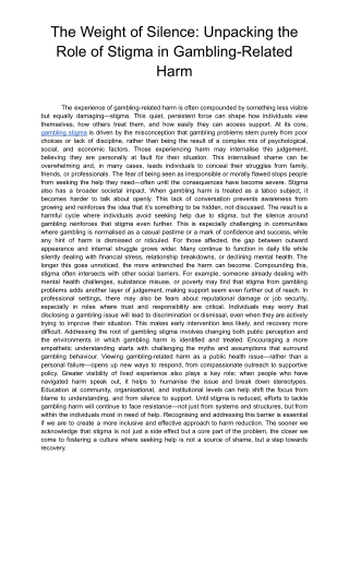 The Weight of Silence_ Unpacking the Role of Stigma in Gambling-Related Harm