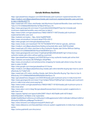 Garuda Wellness Backlinks