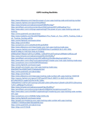 USPS tracking Backlinks