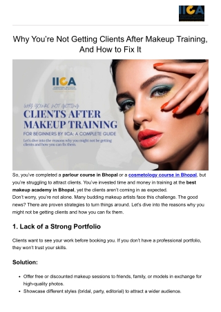 Why You’re Not Getting Clients After Makeup Training, And How to Fix It
