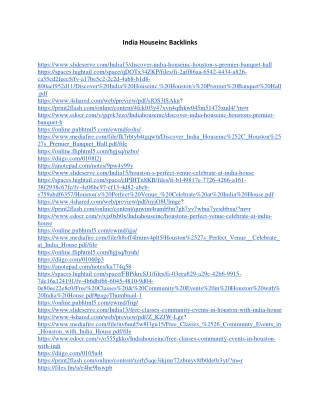 India Houseinc Backlinks