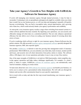 Take your Agency’s Growth to New Heights with Software for Insurance Agency