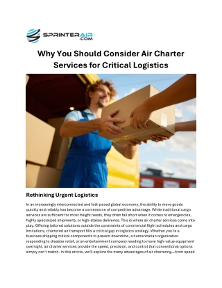 Sprinter Air Benefits