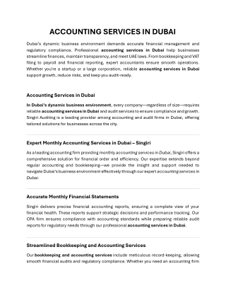 ACCOUNTING SERVICES IN DUBAI
