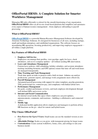 OfficePortal HRMS – Streamline Your HR Operations with Ease