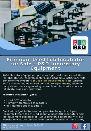 Premium Used Lab Incubator for Sale – R&D Laboratory Equipment