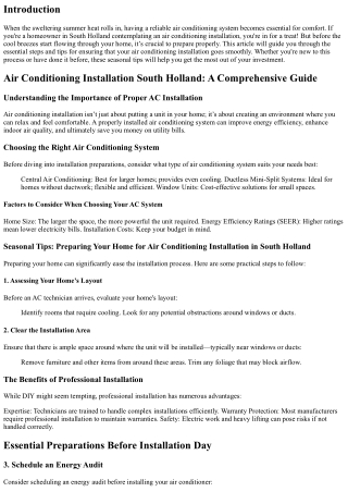 Seasonal Tips: Preparing Your Home for Air Conditioning Installation in South Ho