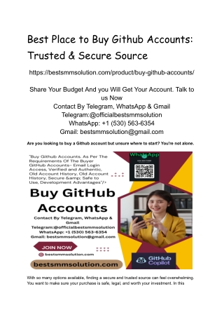 Best Place to Buy Github Accounts_ Trusted & Secure Source