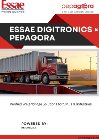 How Essae Digitronics on Pepagora Delivers Verified Weighbridge Solutions Buyers Can Trust