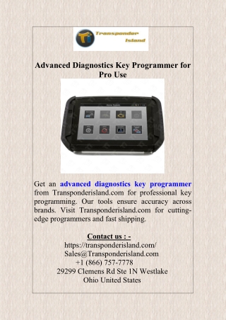 Advanced Diagnostics Key Programmer for Pro Use
