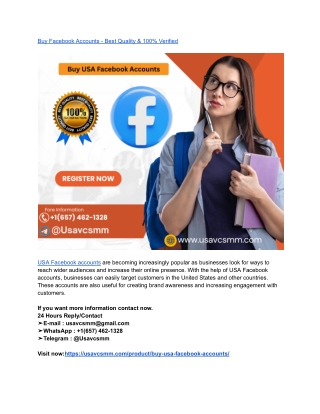 Buy Facebook Accounts - Best Quality & 100% Verified