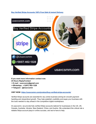 Buy Verified Stripe Accounts 100% Pure Safe & Instant Delivery