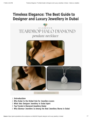 Dubai’s Ultimate Guide to Designer & Luxury Jewellery – Glamour Jewellers