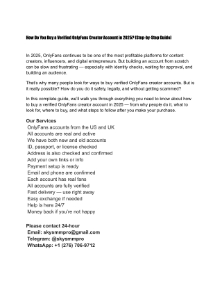 How Do I Quickly Purchase a Verified Creator OnlyFans Account: A Complete Guide