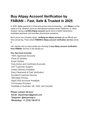 A Step-by-Step Guide to Verified Alipay Accounts
