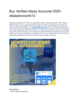 A Step-by-Step Guide to Buy Verified Alipay Accounts