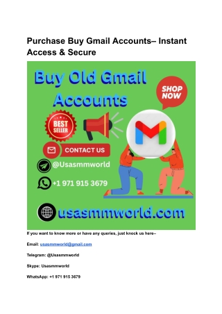 Purchase Buy Gmail Accounts– Instant Access & Secure