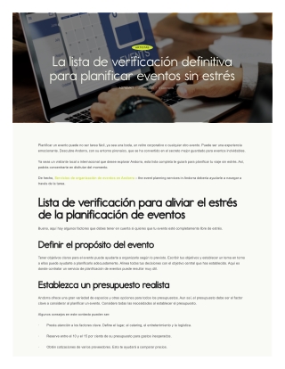 La lista de verificación definitiva para planificar eventos sin estrés