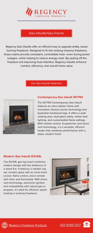 Regency High-Efficiency Gas Inbuilts-Gas Inserts