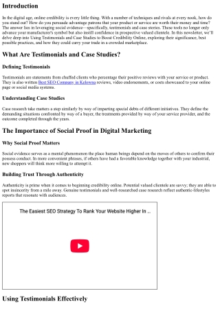 “Using Testimonials and Case Studies to Boost Credibility Online”