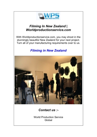 Filming In New Zealand  Worldproductionservice.com