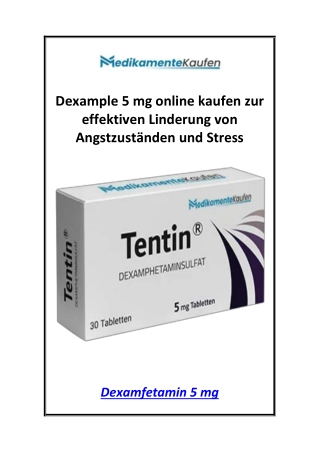 Dexample 5 mg online kaufen zur effektiven Linderung von Angstzuständen und Stress