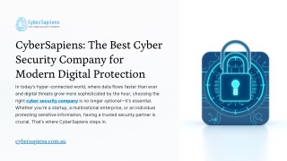CyberSapiens - The Best Cyber Security Company for Modern Digital Protection
