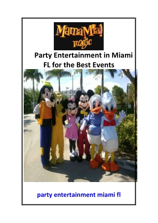 party entertainment miami fl