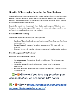 Benefits Of Leveraging Snapchat For Your Business