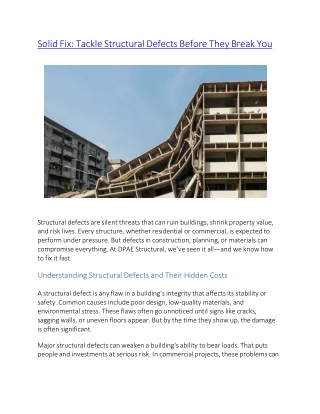 Solid Fix Tackle Structural Defects Before They Break You