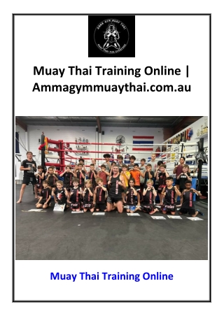 Muay Thai Training Online | Ammagymmuaythai.com.au
