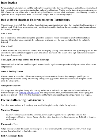 Bail vs Bond Hearing: Understanding the Terminology