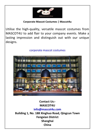 Corporate Mascot Costumes  Mascot4u