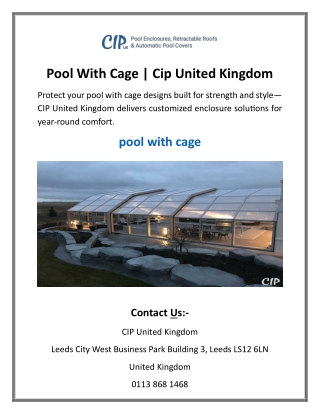 Pool With Cage