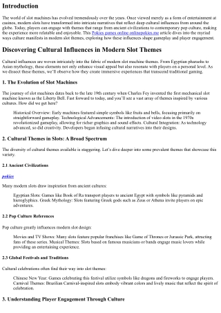 Discovering Cultural Influences in Modern Slot Themes