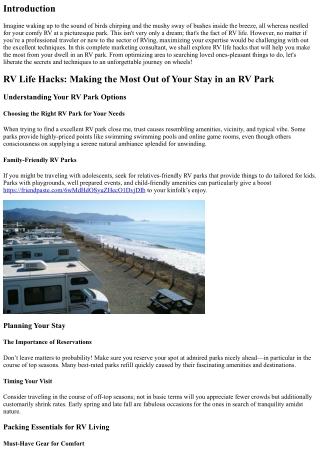 RV Life Hacks: Making the Most Out of Your Stay in an RV Park
