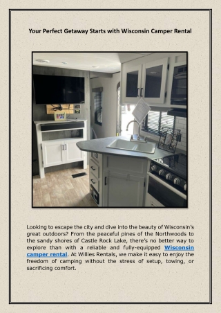 Your Perfect Getaway Starts with Wisconsin Camper Rental