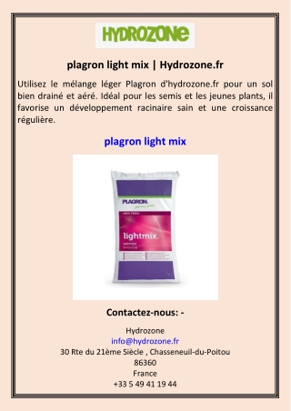 plagron light mix  Hydrozone.fr