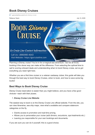 gocruiseline.com-Book Disney Cruises