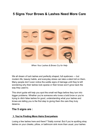 5 Signs Your Brows & Lashes Need More Care