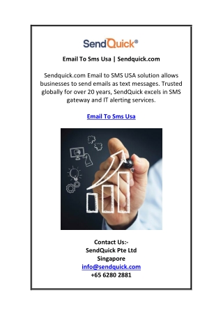 Email To Sms Usa | Sendquick.com