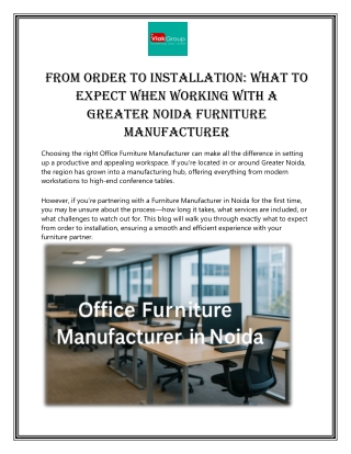 What to Expect When Working with a Greater Noida Furniture Manufacturer?